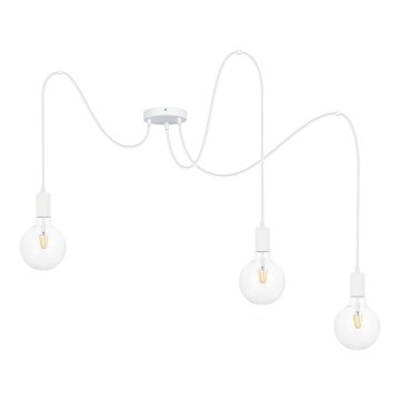 Luster na sajli MIROS 3xE27/60W/230V pauk bela