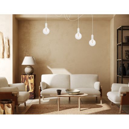Luster na sajli MIROS 3xE27/60W/230V pauk bela