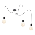 Luster na sajli MIROS 3xE27/60W/230V pauk crno