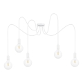 Luster na sajli MIROS 5xE27/60W/230V pauk bela