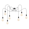 Luster na sajli MIROS 7xE27/60W/230V pauk crno