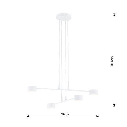 Luster na sajli MODUS 4xGX53/10W/230V bela