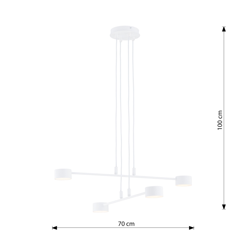 Luster na sajli MODUS 4xGX53/10W/230V bela