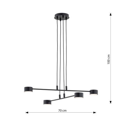 Luster na sajli MODUS 4xGX53/10W/230V crno