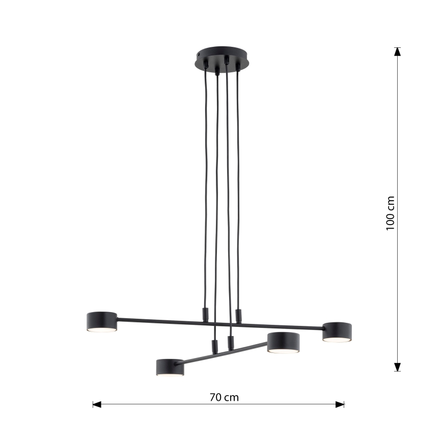 Luster na sajli MODUS 4xGX53/10W/230V crno