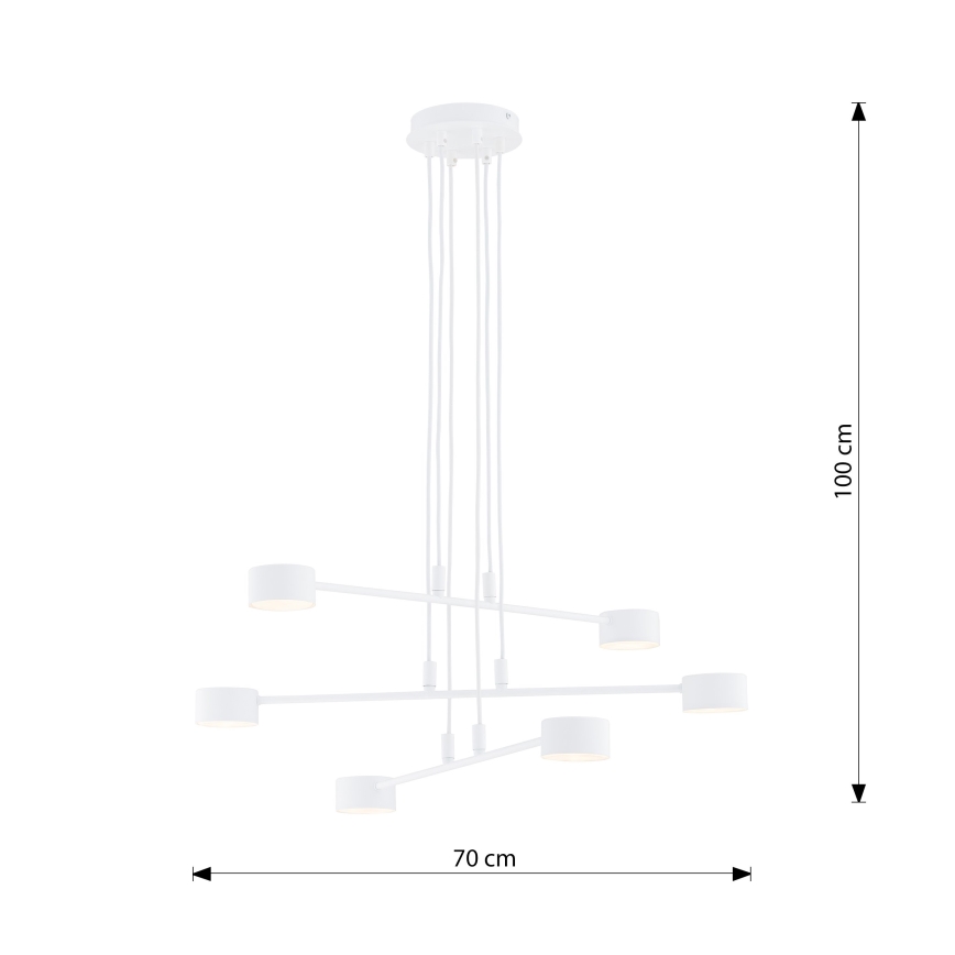 Luster na sajli MODUS 6xGX53/10W/230V bela