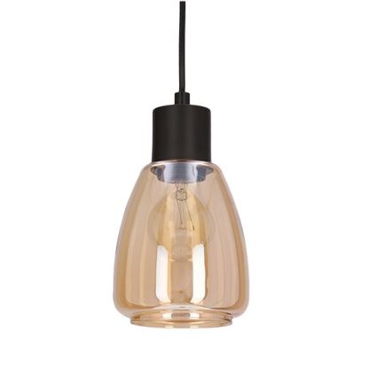 Luster na sajli MOLDO 1xE27/40W/230V crno/dimno bež