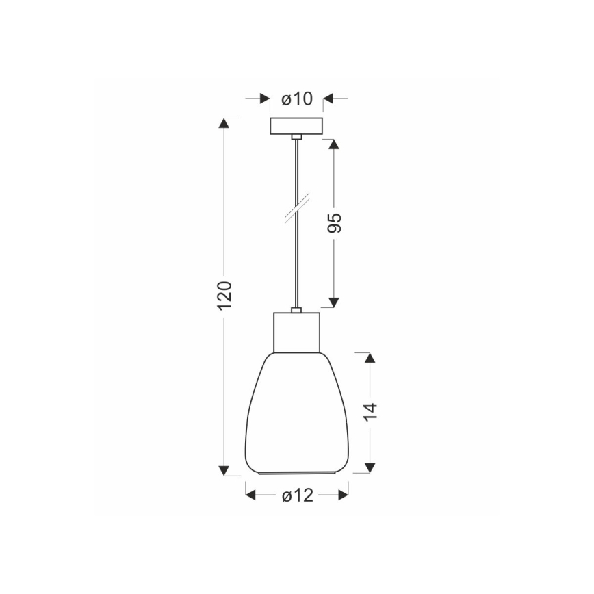 Luster na sajli MOLDO 1xE27/40W/230V crno/dimno crno