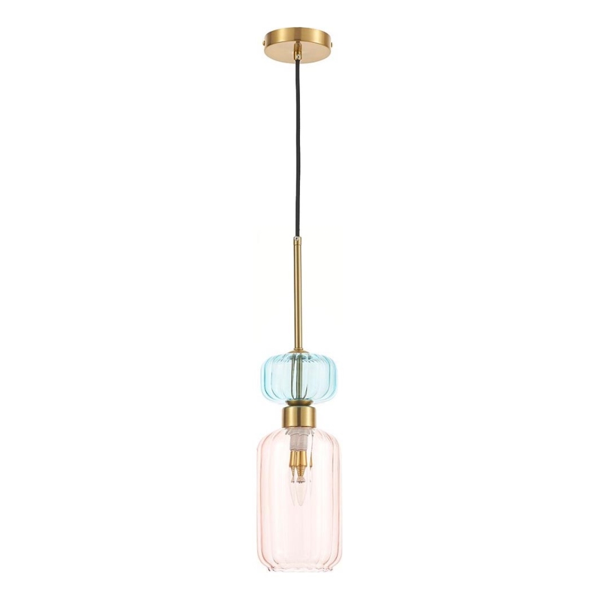 Luster na sajli MOLLY 1xE14/40W/230V pr. 12 cm zlatna/roze/plava