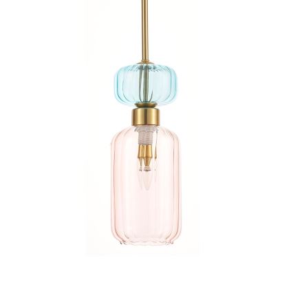 Luster na sajli MOLLY 1xE14/40W/230V pr. 12 cm zlatna/roze/plava