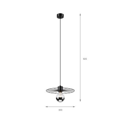 Luster na sajli MONTANA 1xE27/15W/230V pr. 30 cm crno