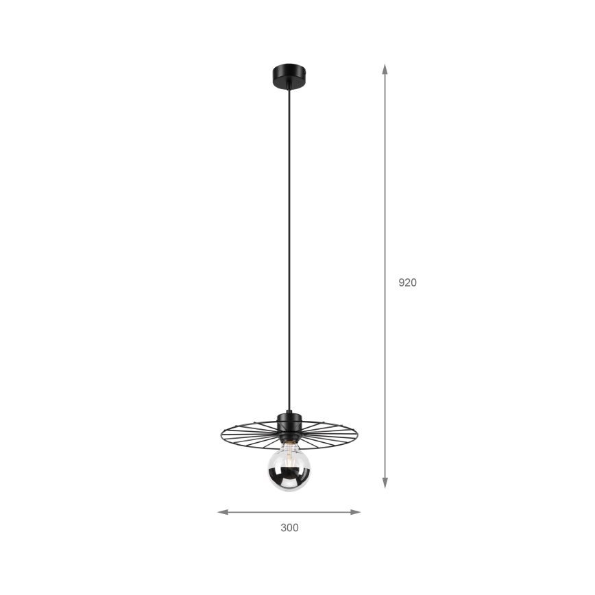 Luster na sajli MONTANA 1xE27/15W/230V pr. 30 cm crno