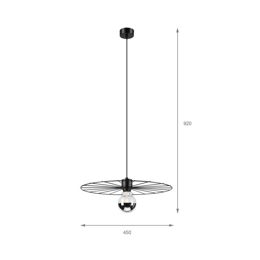 Luster na sajli MONTANA 1xE27/15W/230V pr. 45 cm crno
