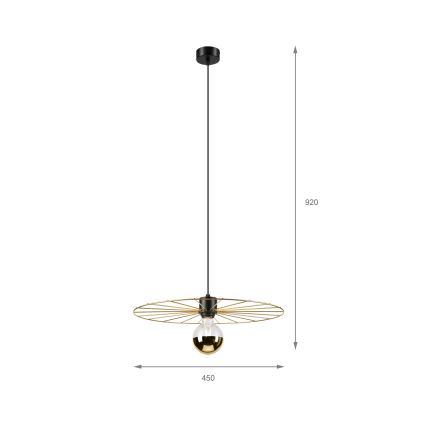 Luster na sajli MONTANA 1xE27/15W/230V pr. 45 cm zlatna/crno