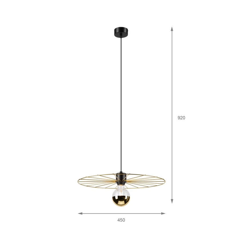 Luster na sajli MONTANA 1xE27/15W/230V pr. 45 cm zlatna/crno