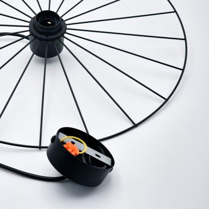 Luster na sajli MONTANA 1xE27/15W/230V, prečnik 45 cm, crne boje