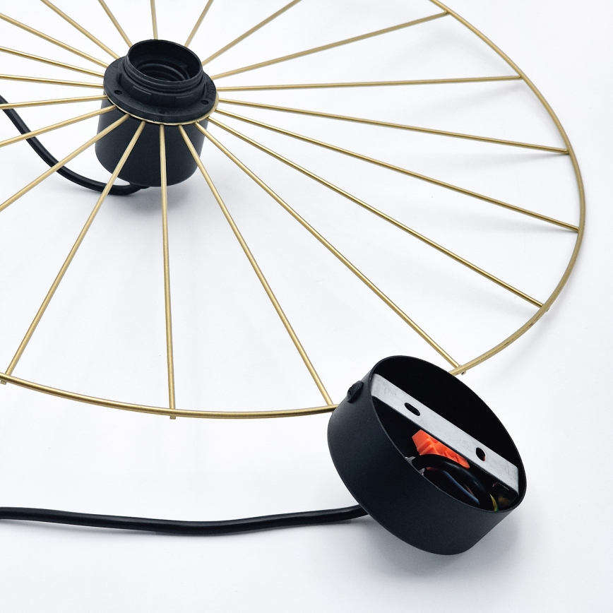 Luster na sajli MONTANA 1xE27/15W/230V prečnik 45 cm zlatna/crna