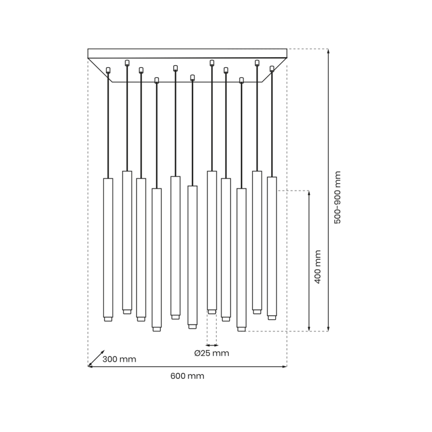 Luster na sajli MONZA 11xG9/8W/230V crno/zlatna
