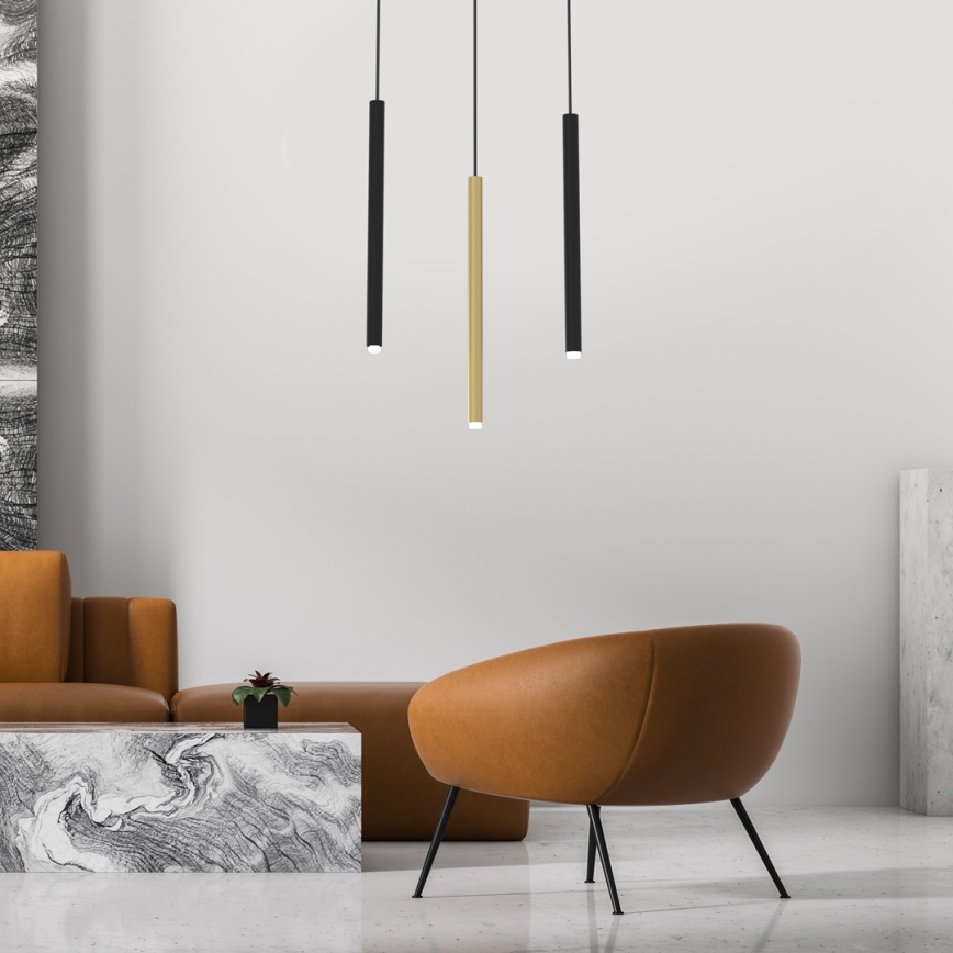 Luster na sajli MONZA 3xG9/8W/230V crno/zlatna