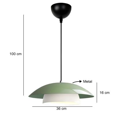 Luster na sajli MOONLIGH 1xE27/40W/230V zelene boje