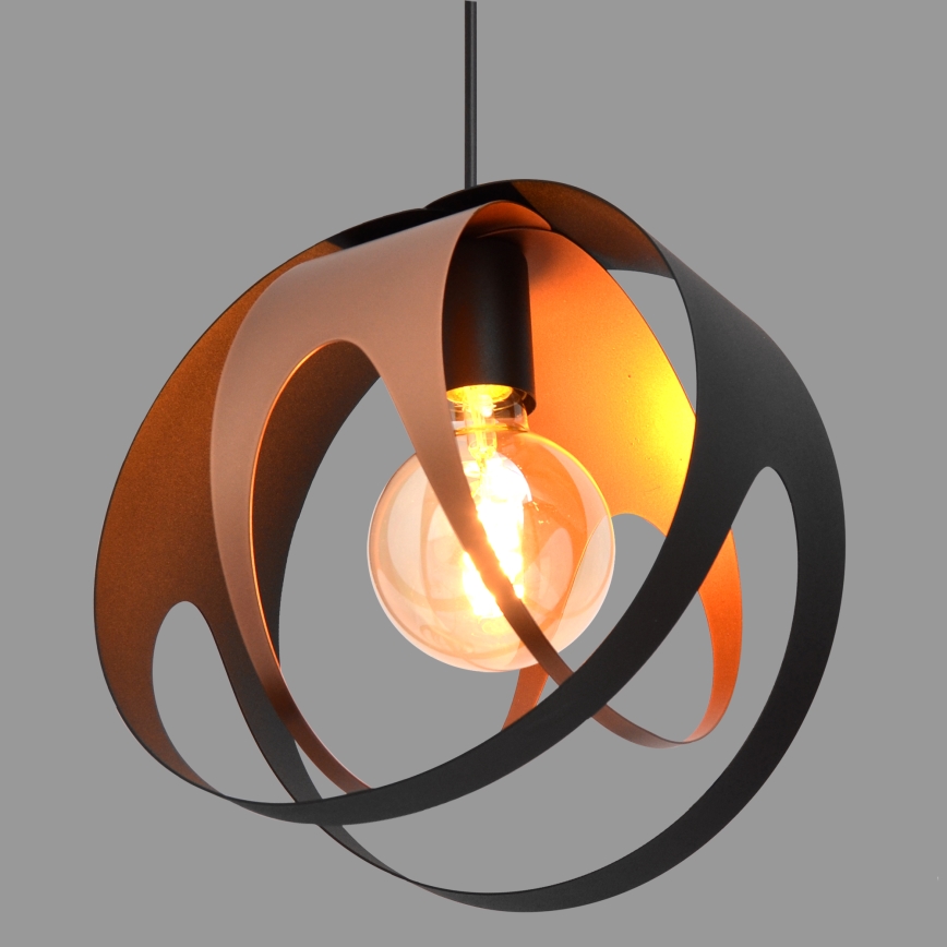 Luster na sajli MOONLIGHT 1xE27/15W/230V crna/bakrena