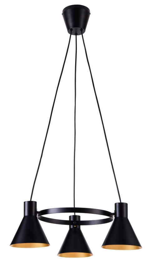 Luster na sajli MORE 3xE27/40W/230V crno