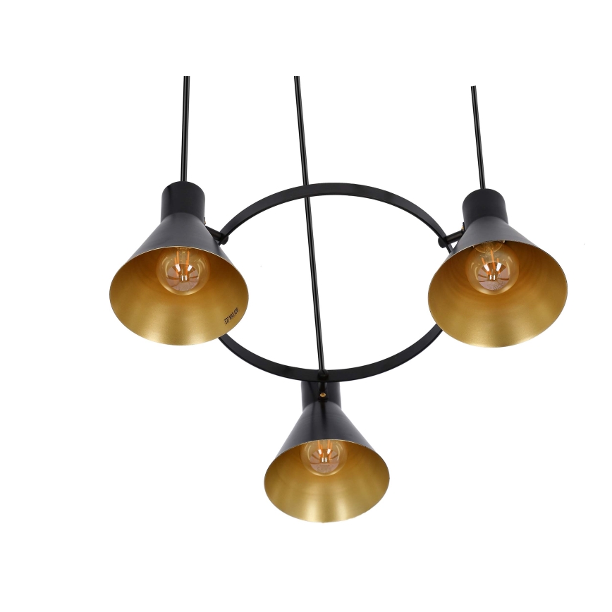 Luster na sajli MORE 3xE27/40W/230V crno