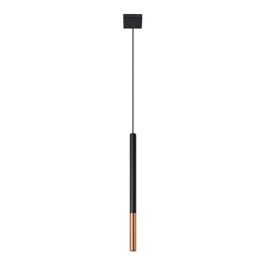 Luster na sajli MOSAIC 1xG9/12W/230V crno/bakreno