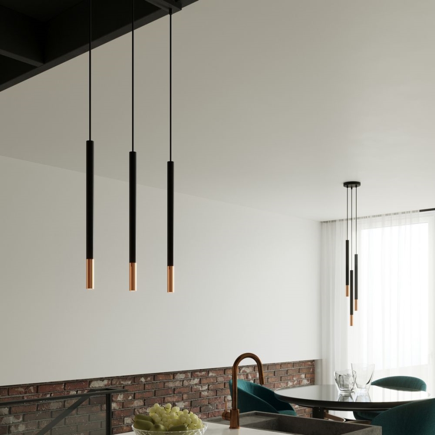 Luster na sajli MOSAIC 1xG9/12W/230V crno/bakreno