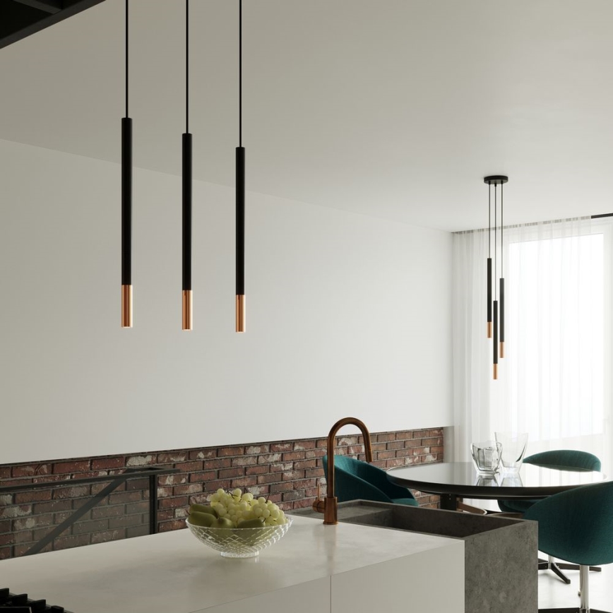 Luster na sajli MOSAIC 3xG9/12W/230V crno/bakreno