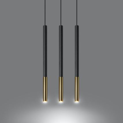 Luster na sajli MOSAIC 3xG9/12W/230V crno/zlatna