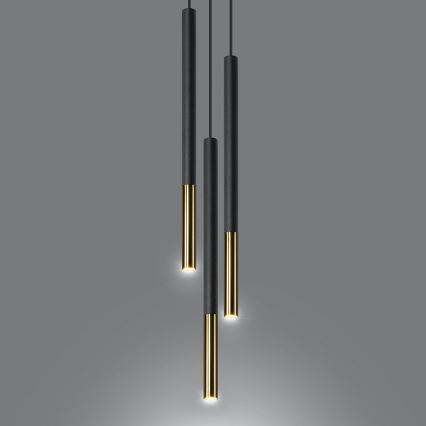 Luster na sajli MOSAIC 3xG9/12W/230V crno/zlatna