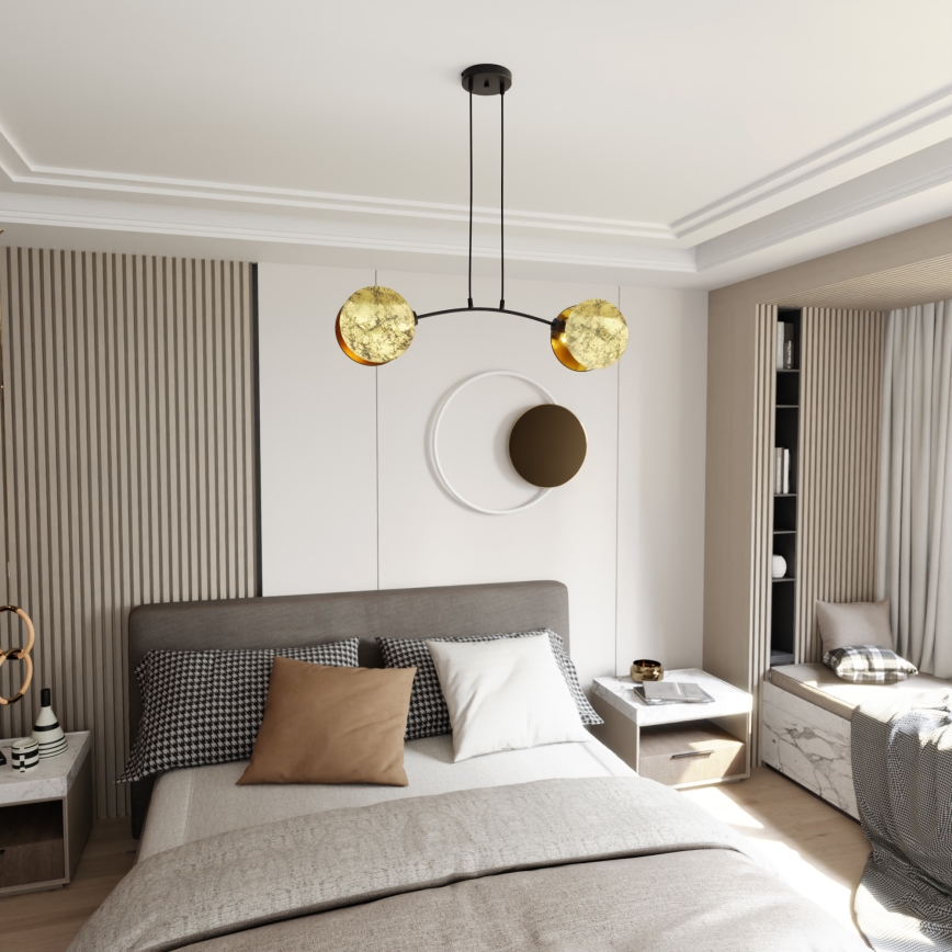 Luster na sajli MOTIF 2xE14/10W/230V zlatna