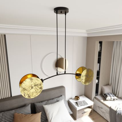 Luster na sajli MOTIF 2xE14/10W/230V zlatna