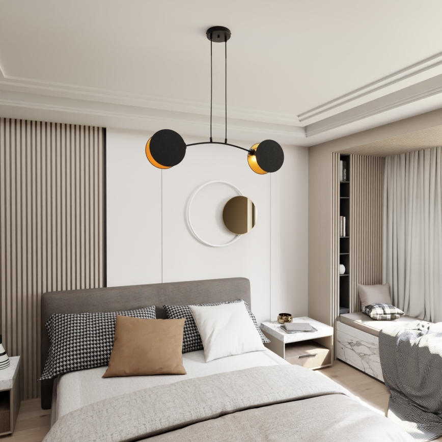 Luster na sajli MOTIF 2xE27/15W/230V crno