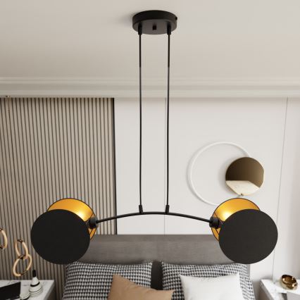 Luster na sajli MOTIF 2xE27/15W/230V crno