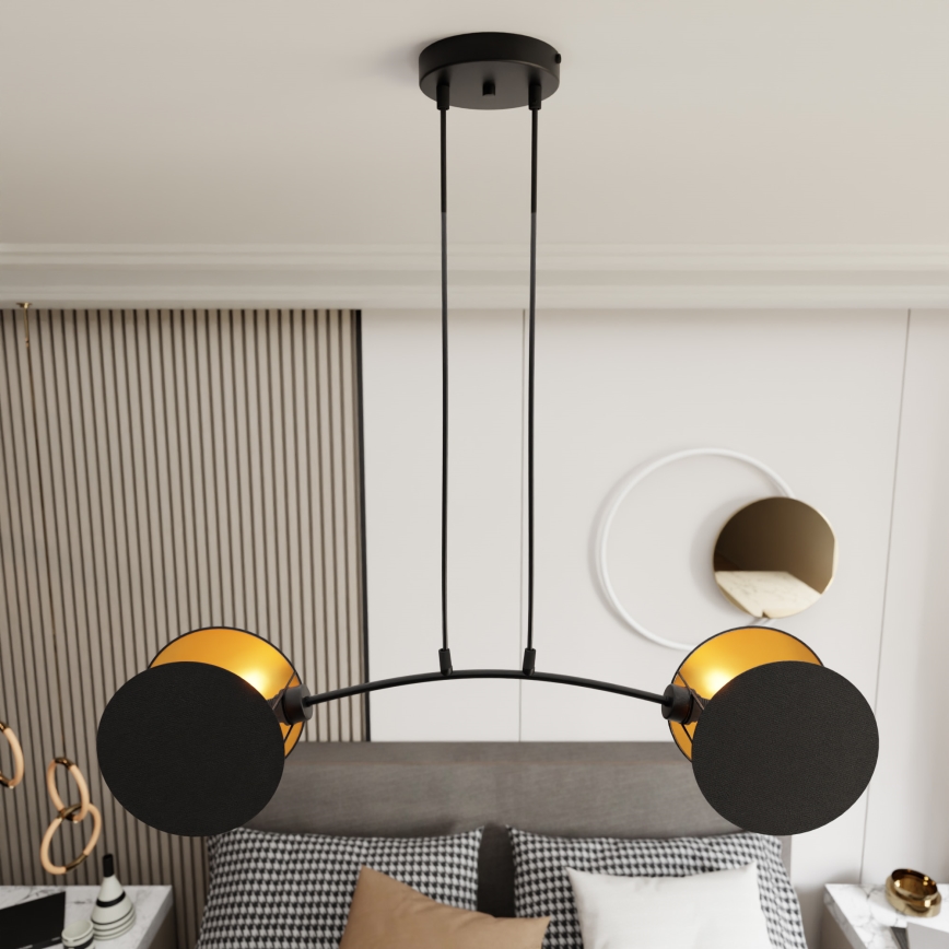 Luster na sajli MOTIF 2xE27/15W/230V crno