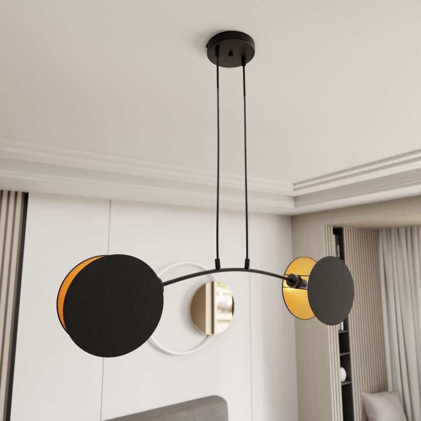 Luster na sajli MOTIF 2xE27/15W/230V crno