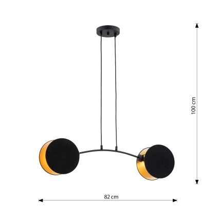 Luster na sajli MOTIF 2xE27/15W/230V crno