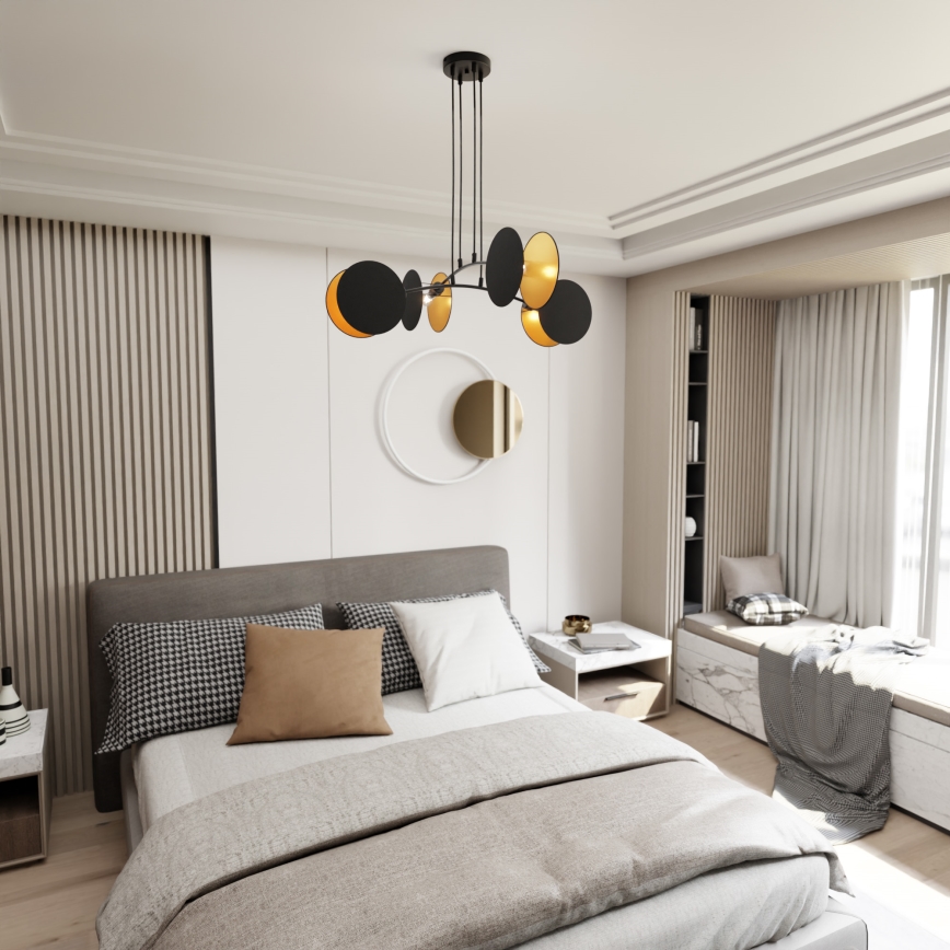 Luster na sajli MOTIF 4xE14/10W/230V crno