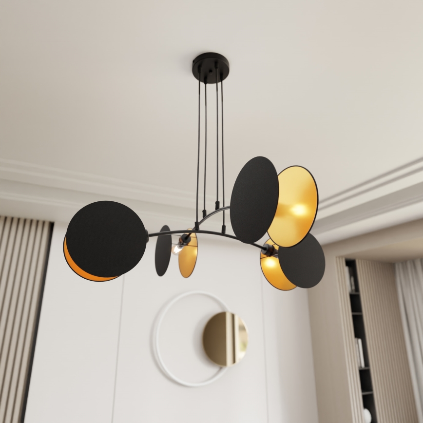 Luster na sajli MOTIF 4xE14/10W/230V crno