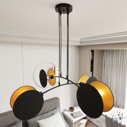 Luster na sajli MOTIF 4xE14/10W/230V crno