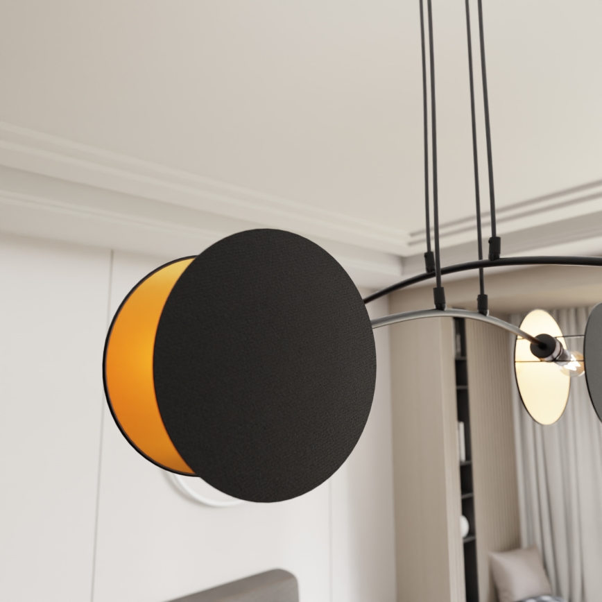 Luster na sajli MOTIF 4xE14/10W/230V crno