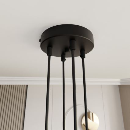 Luster na sajli MOTIF 4xE14/10W/230V crno