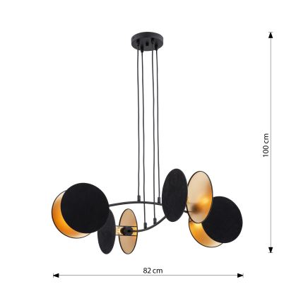 Luster na sajli MOTIF 4xE14/10W/230V crno