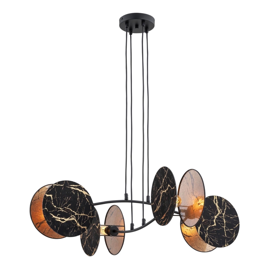 Luster na sajli MOTIF 4xE27/15W/230V crno/zlatna