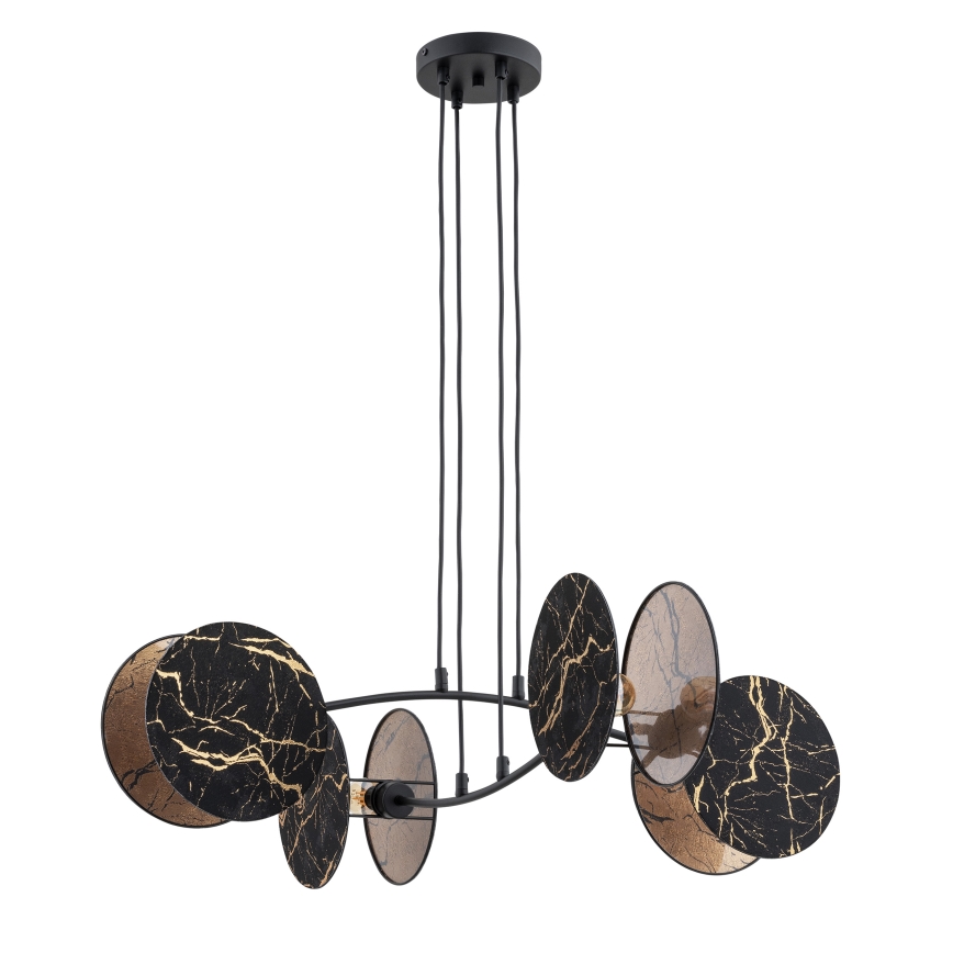 Luster na sajli MOTIF 4xE27/15W/230V crno/zlatna