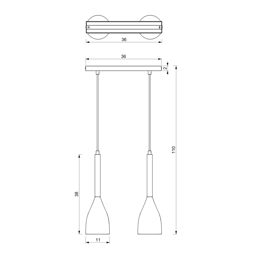 Luster na sajli MUZA 2xE27/60W/230V
