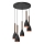 Luster na sajli MUZA 5xE27/15W/230V crno/braon/bakrena/bukva