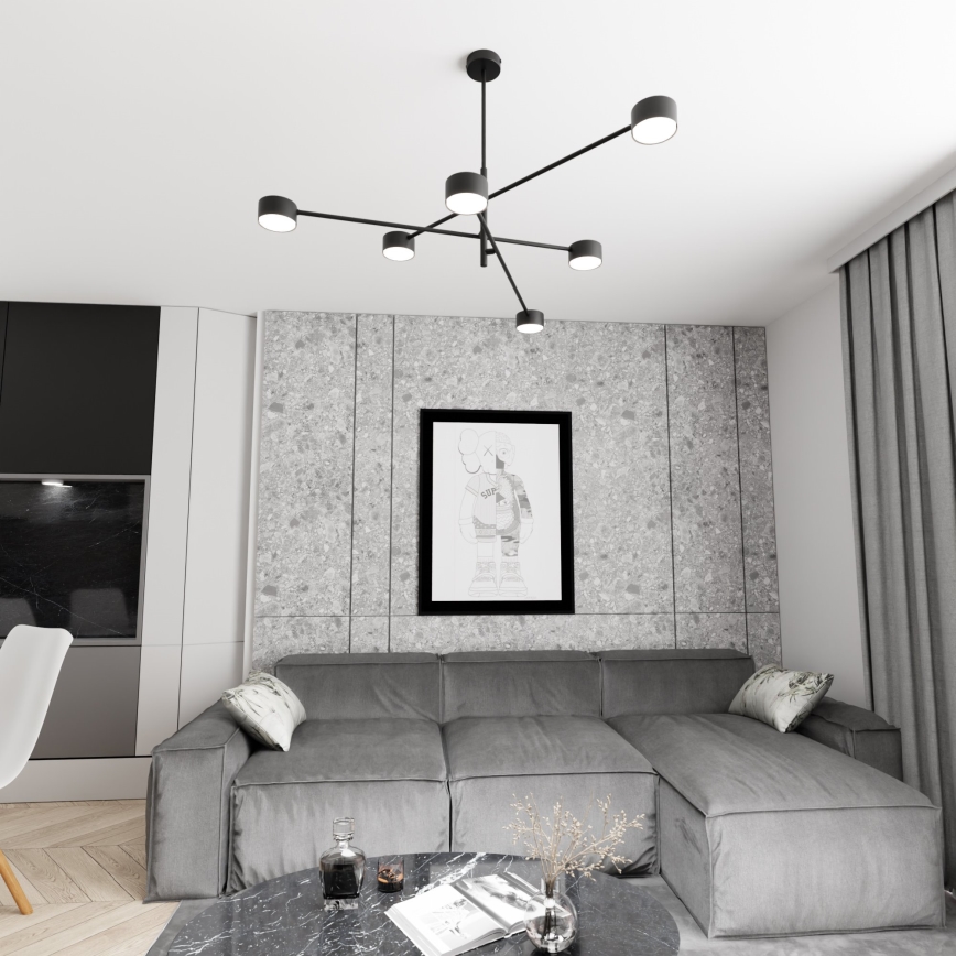 Luster na sajli NATSU 6xGX53/12W/230V crno